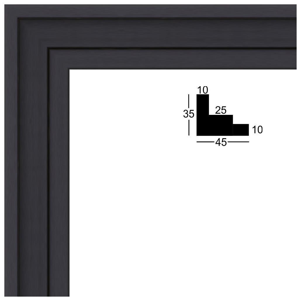 Cadres photos 30x50 Caisse Americaine Noir, 4 cm de largeur 30x50  encadrement sur mesure