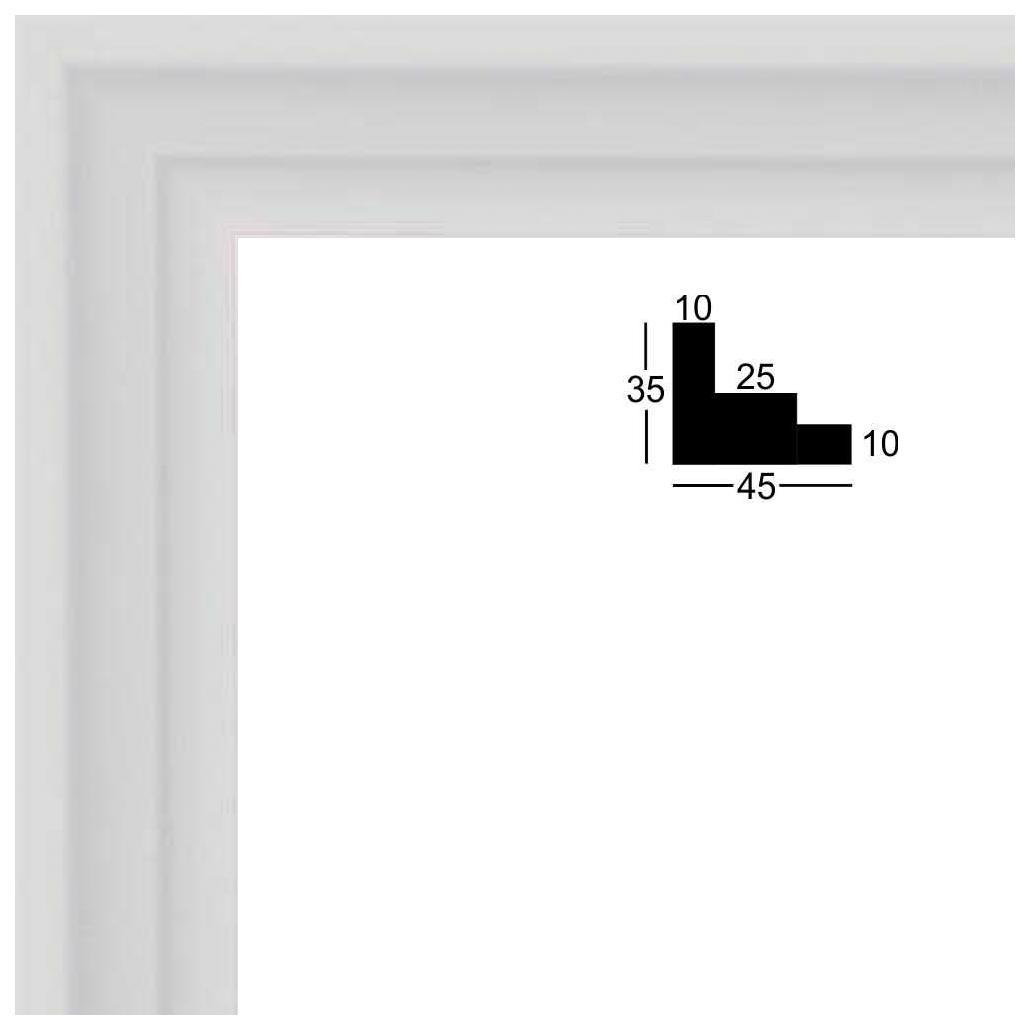 Cadres photos 50x100 Caisse Americaine Blanc, 4 cm de largeur